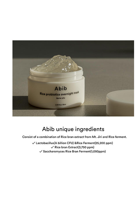 [Abib] Rice Probiotics Overnight Mask Barrier Jelly (2.71 fl.oz)